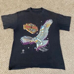 VTG Harley Davidson T Shirt Sz M Chrome Eagle Fun Wear Faded Thin 80s